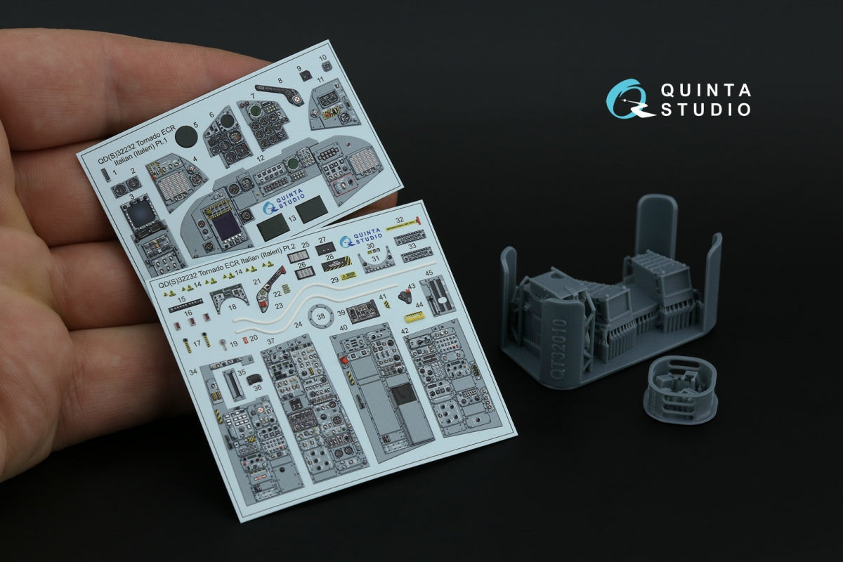 Quinta Studio QD+32232 Tornado ECR Italian 3D-Printed &amp;amp; colored Interior on decal paper (Italeri) (with 3D-printed resin parts) 1/32 – image 2
