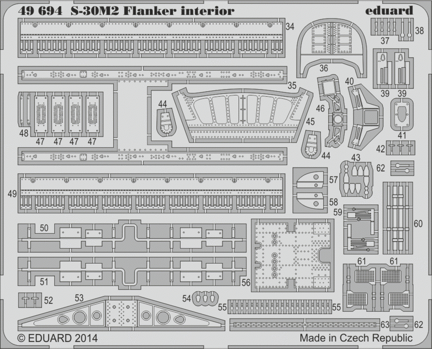 Eduard 49694 S-30M-2 Flanker interior SA 1/48 ACADEMY