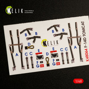 KELIK K48064 F-14D TOMCAT INTERIOR 3D DECALS FOR AMK KIT 1/48 – image 2