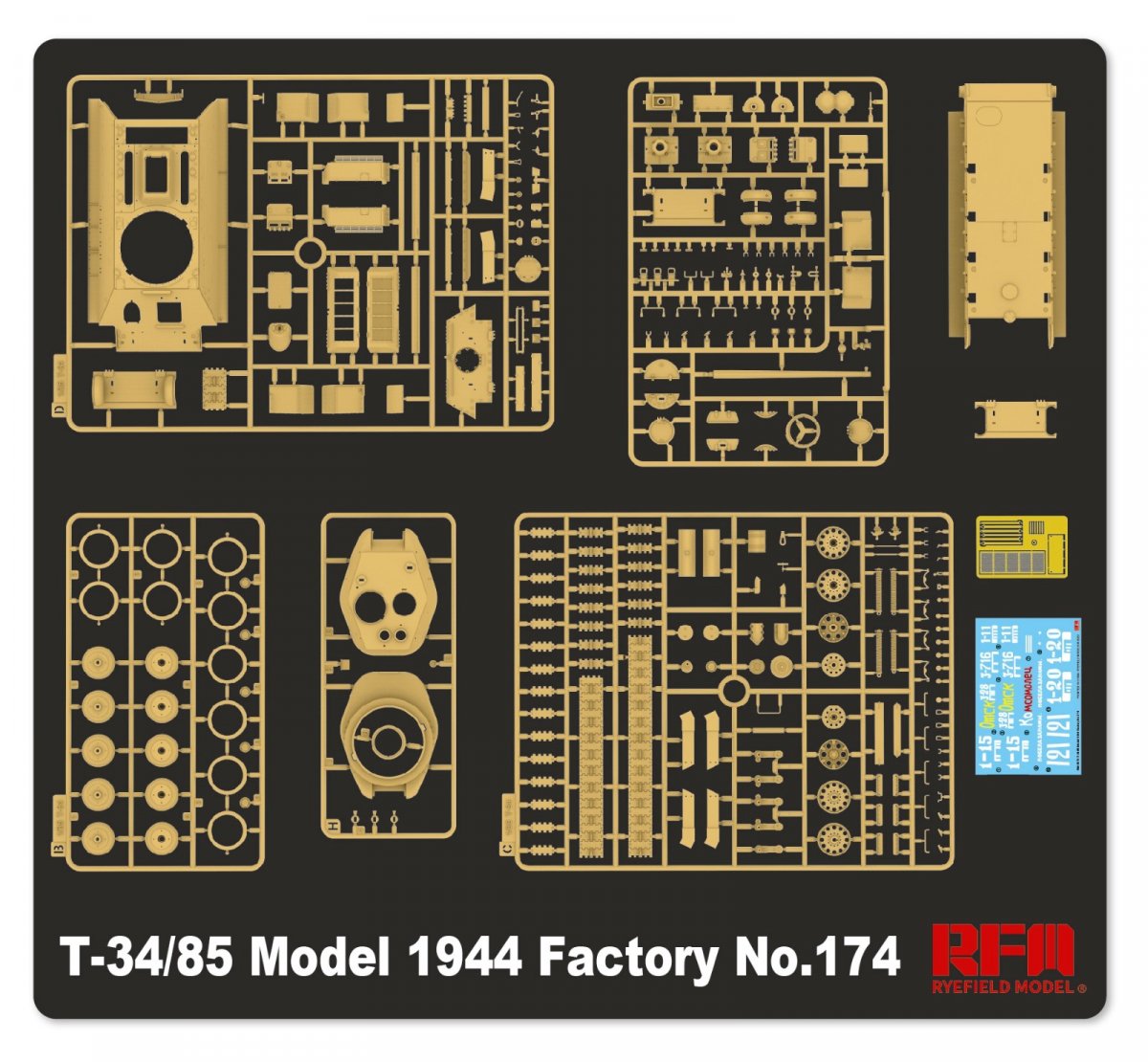 Rye Field Model 5079 T-34/85 Model 1944 Factory No.174 1/35 – zdjęcie 3