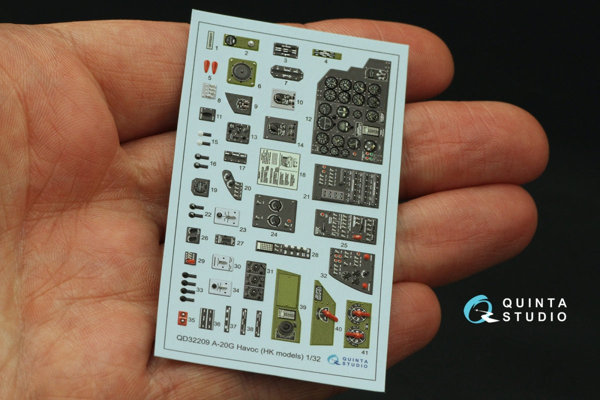 Quinta Studio QD32209 A-20G Havoc 3D-Printed colored Interior on decal paper (HK Models) 1/32 – image 3