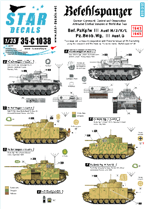 Star Decals 35-C1038 Befehlspanzer # 3 1/35