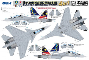 Great Wall Hobby L4831 Su-30 MKM / MK / MKA / SME &amp;#39;Flanker H&amp;#39; Multirole Fighter 4 In 1 1/48 – image 4