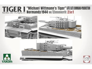 Takom 2201 Tiger I Late Production w/zimmerit Normandy 1944 Sd.Kfz. 181 Pz.Kpfw. VI Ausf. E &amp;quot;Michael Wittmann&amp;#39;s Tiger&amp;quot;(Late/Late Command) 1/35 – image 8