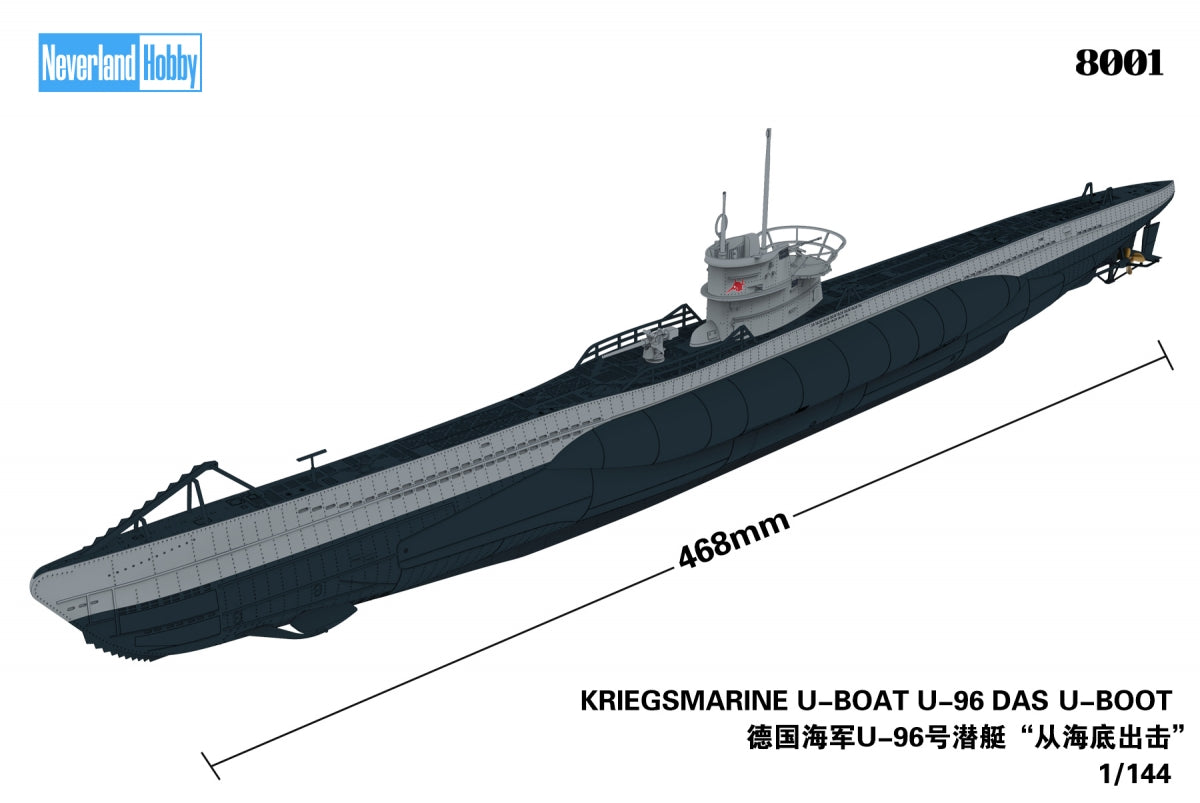 Neverland Hobby 8001 KRIEGSMARINE U-BOAT U-96 DAS U-BOOT 1/144 – immagine 3