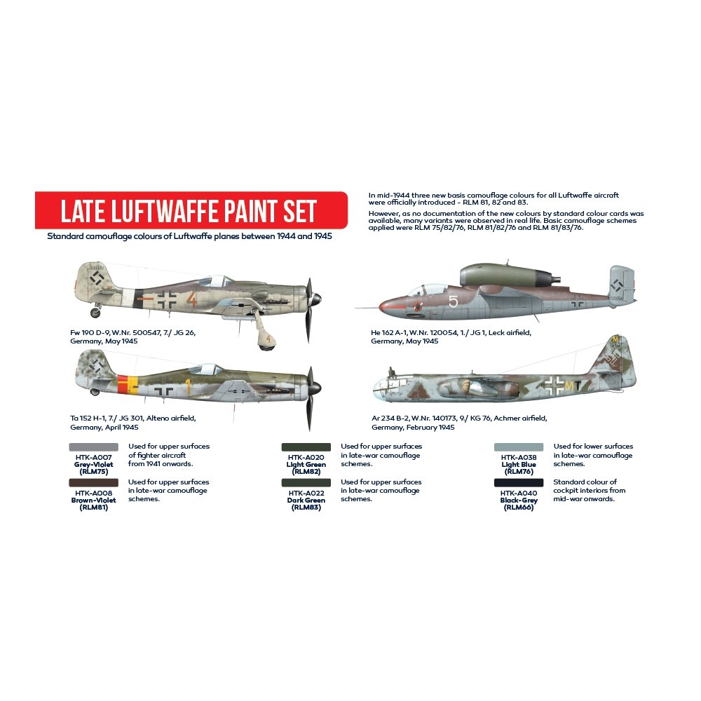 Hataka HTK-AS03 Late Luftwaffe paint set 6x17ml – zdjęcie 2