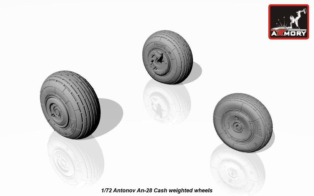 Armory Models AW72044 Antonov An-28 Cash wheels w/ weighted tires 1/72