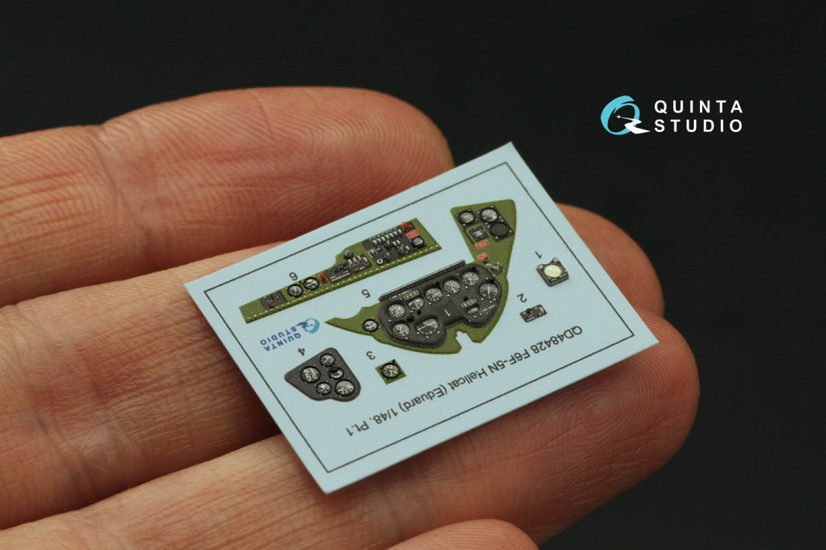 Quinta Studio QD48428 F6F-5N Hellcat 3D-Printed coloured Interior on decal paper (Eduard) 1/48 – zdjęcie 4