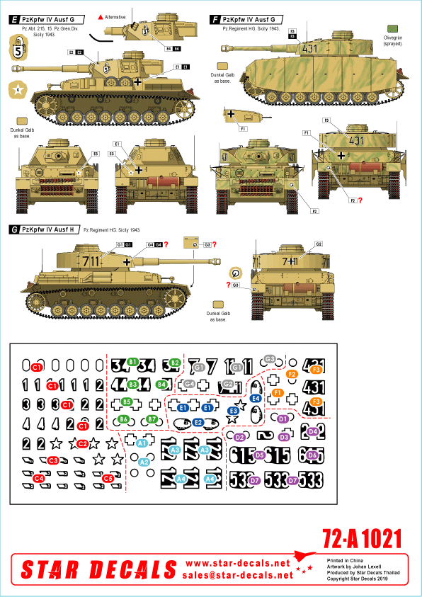 Star Decals 72-A1021 German tanks in Italy # 1. Sicilly 1943 1/72 – zdjęcie 2