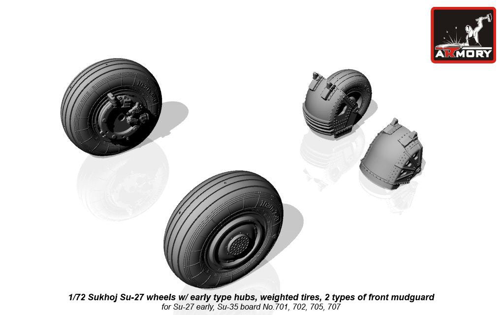 Armory Models AW72032b Sukhoj Su-27 Flanker wheels 1/72 – zdjęcie 3