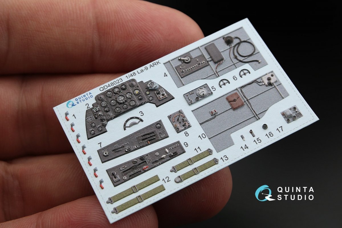 Quinta Studio QD48023 La-9 3D-Printed &amp;amp; coloured Interior on decal paper (for ARK kit) 1/48 – immagine 2