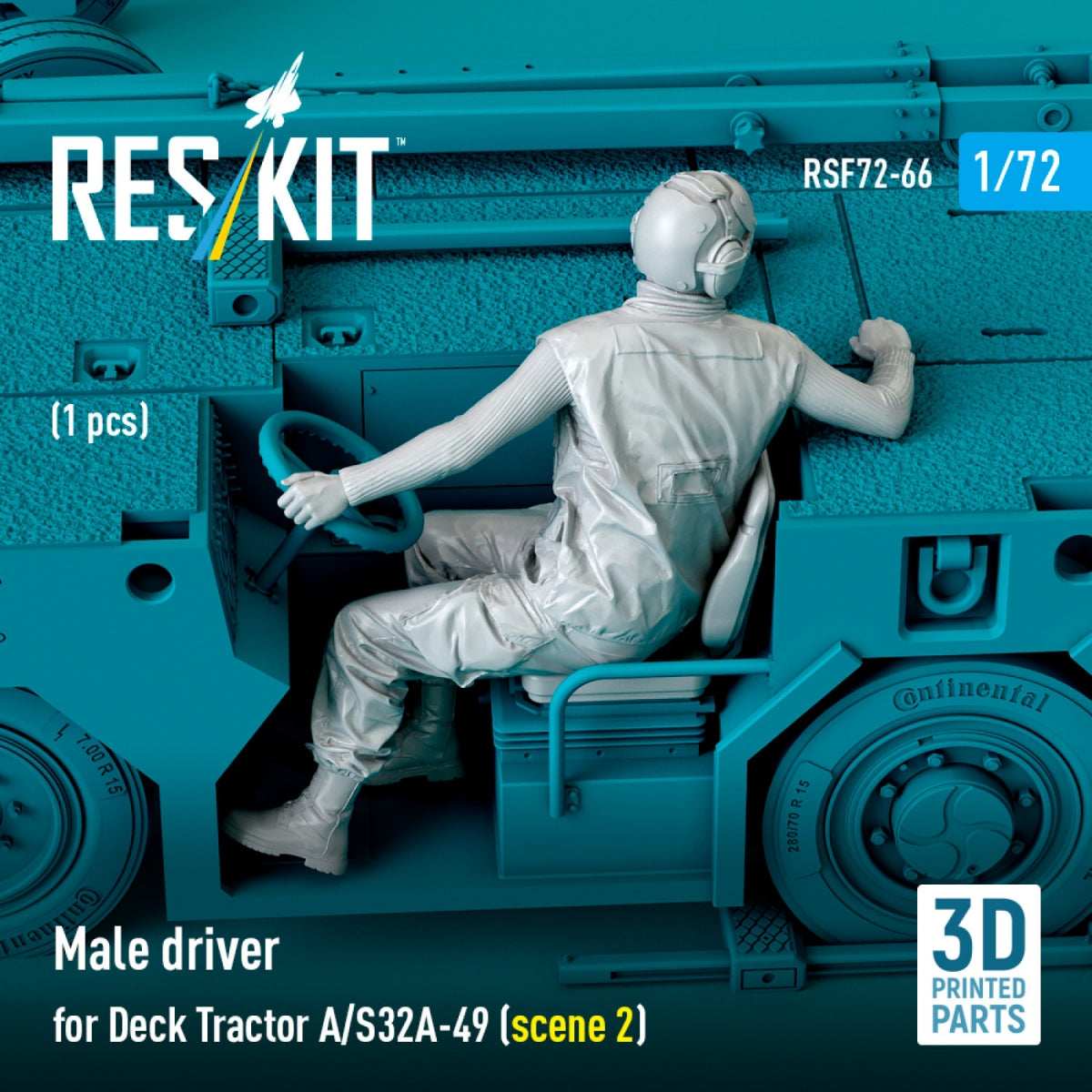RESKIT RSF72-0066 Male driver for Deck Tractor A/S32A-49 (scene 2) (1 pcs) (3D Printed) 1/72 – zdjęcie 2