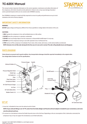 Sparmax TC620X Mini Air Compressor With 2x3m Hose – zdjęcie 5
