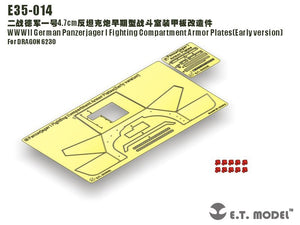 ET Model E35-014 WWII German Panzerjager I Fighting Compartment Armor Plates(Early version) (For DRAGON 6230) (1/35)
