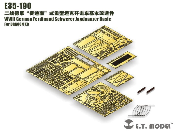 ET modèle E35-190 WWII allemand Ferdinand Schwerer Jagdpanzer Basic (pour Kit DRAGON) (1/35)