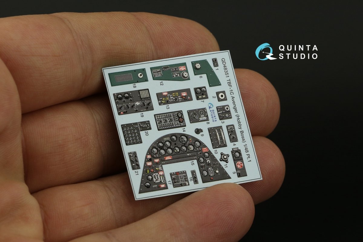 Quinta Studio QD48351 TBF-1C 3D-Printed &amp;amp; coloured Interior on decal paper (Hobby Boss) 1/48 – Bild 6