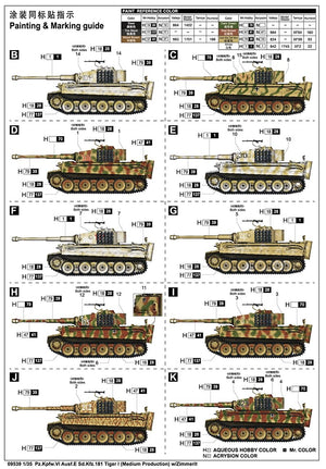 Trumpeter 09539 Pz.Kpfw.VI Ausf.E Sd.Kfz.181 Tiger I (Medium Production) w/ Zimmerit 1/35 – zdjęcie 3