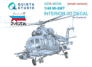 Quinta Studio QDS-48339 Mi-8MT 3D-Printed &amp;amp; coloured Interior on decal paper (Zvezda) (Small version) 1/48