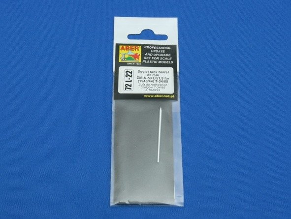 Aber 72L-22 Lufa 85mm ZiS-S-53 L/51,5 do czołgów T-34/85 z 1943/44 / Soviet tank barrel 85mm ZIS-S-53 L/51,5 for (1943-44) T-34/85 1/72 – zdjęcie 4