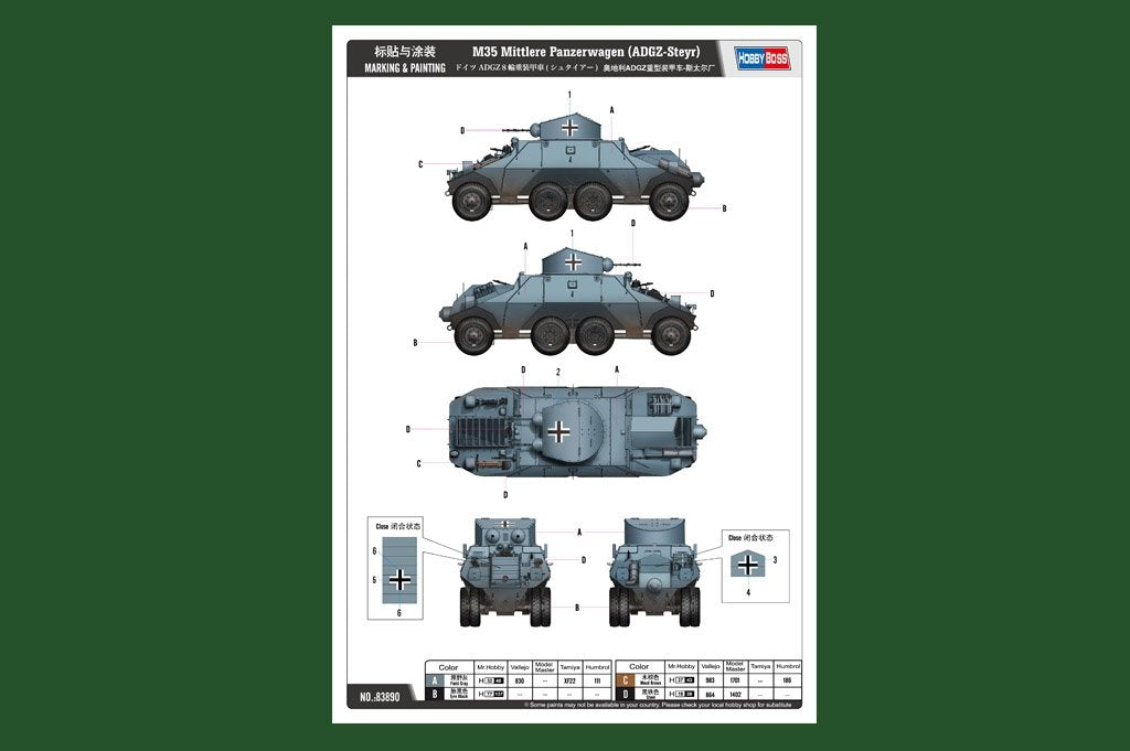 Hobby Boss 83890 M35 Mittlere Panzerwagen (ADGZ-Steyr) 1/35 – zdjęcie 2