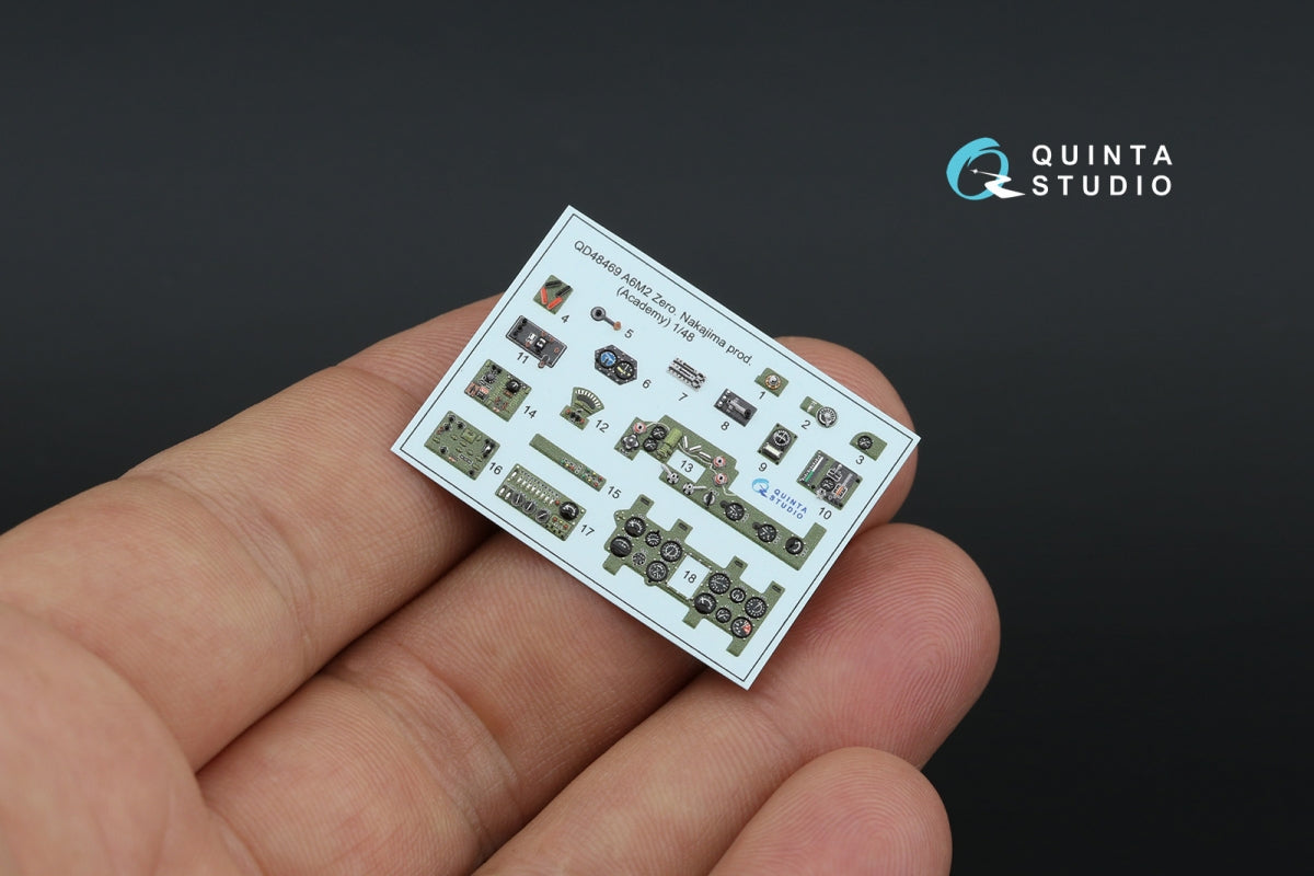 Quinta Studio QD48469 A6M2 Zero (Nakajima Prod.) 3D-Printed coloured Interior on decal paper (Academy) 1/48 – zdjęcie 4