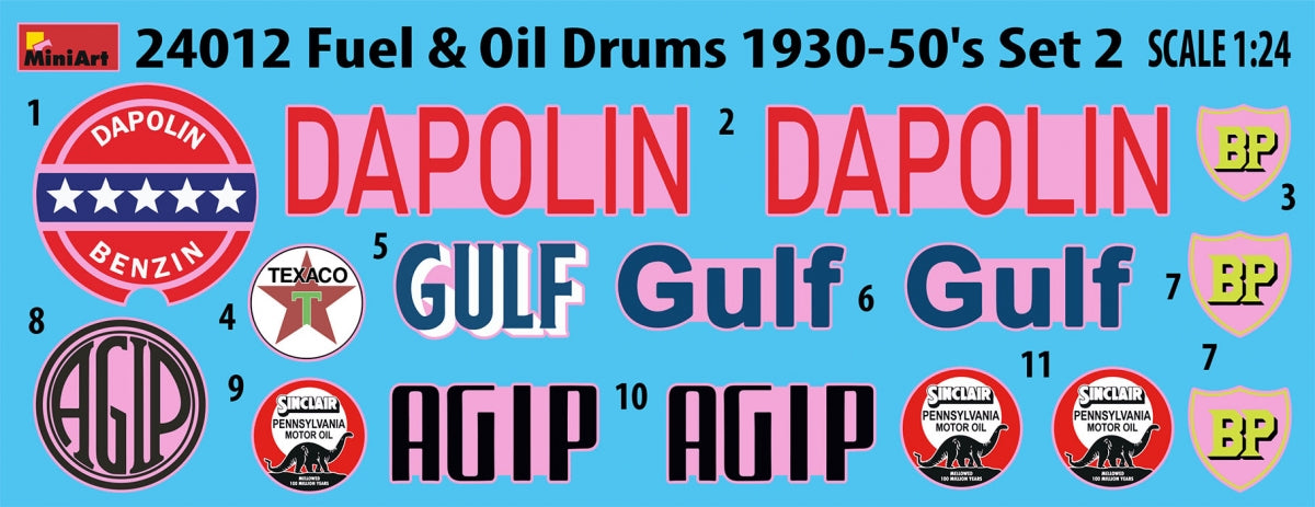MiniArt 24012 Fuel and Oil Drums 1930-50’s Set 2 1/24 – zdjęcie 2