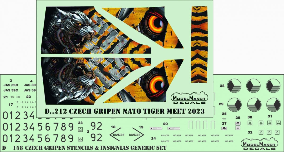 ModelMaker Decals D48212 Czech Gripen NATO Tiger Meet 2023 1/48 – zdjęcie 3