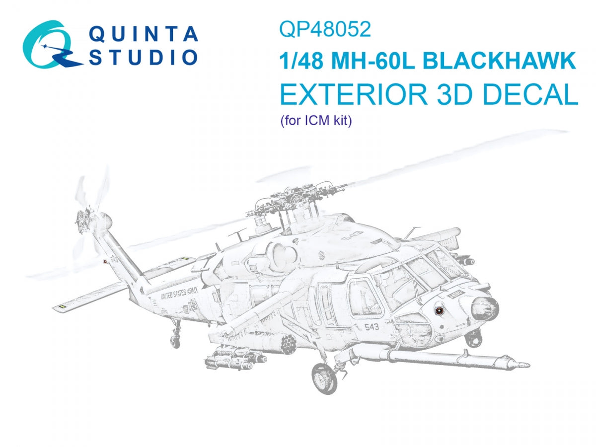 Quinta Studio QP48052 MH-60L exterior parts (ICM) 1/48