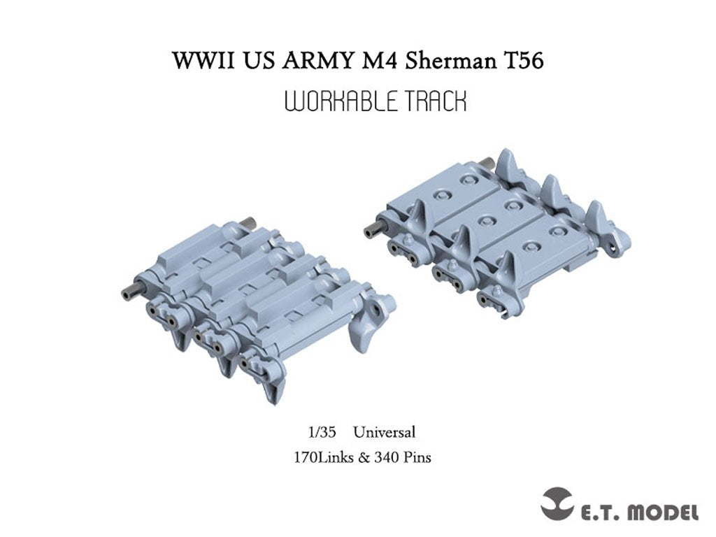 ET Model P35-088 WWII US ARMY M4 Sherman T56 Workable Track (3D Printed) 1/35