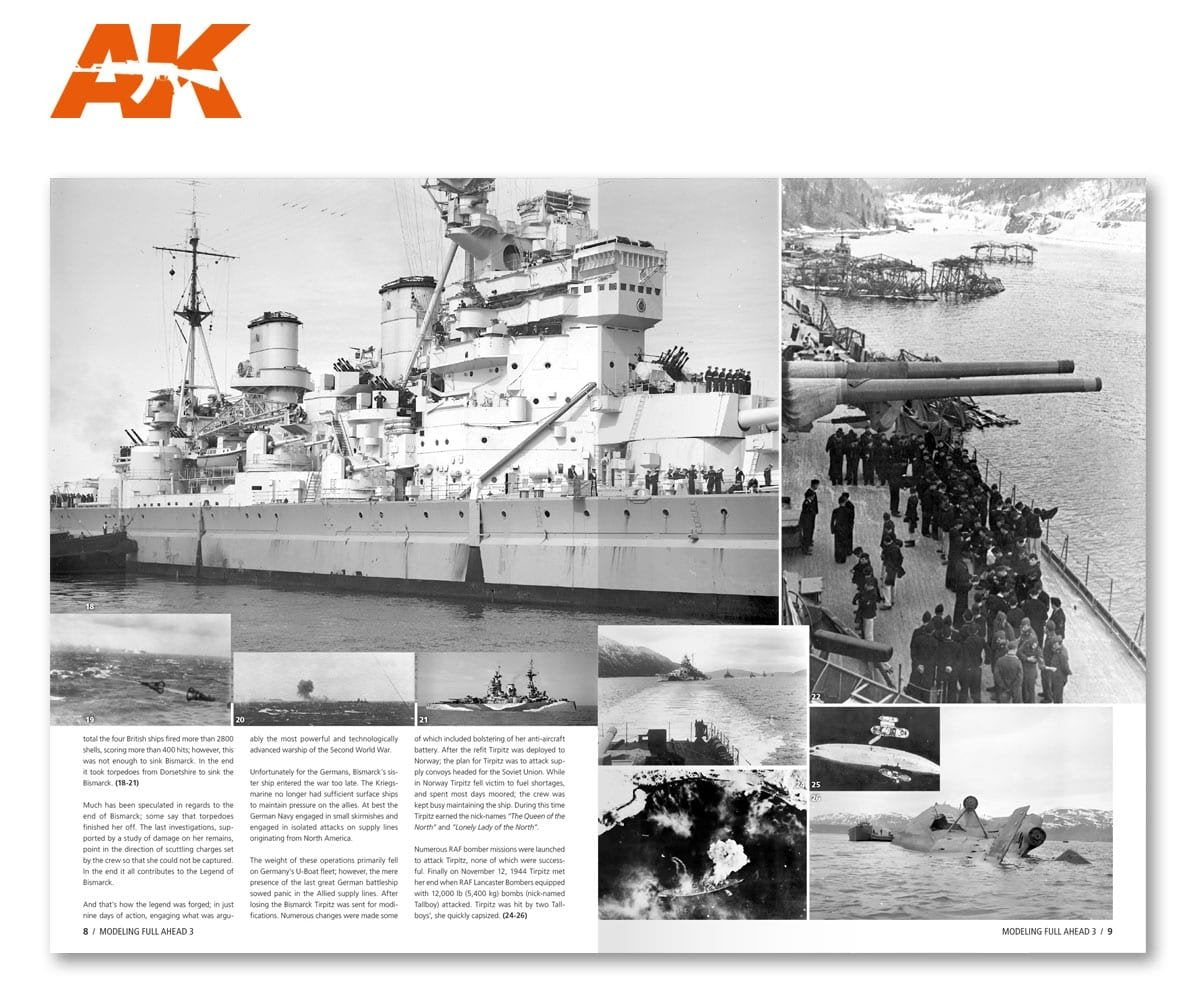 AK Interactive AK249 MODELLING FULL AHEAD 3: BISMARK &amp;amp; TIRPITZ (English) – zdjęcie 8
