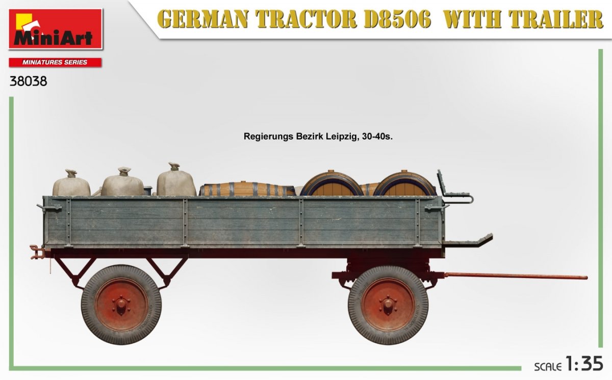 MiniArt 38038 German Tractor D8506 with trailer 1/35 – zdjęcie 8
