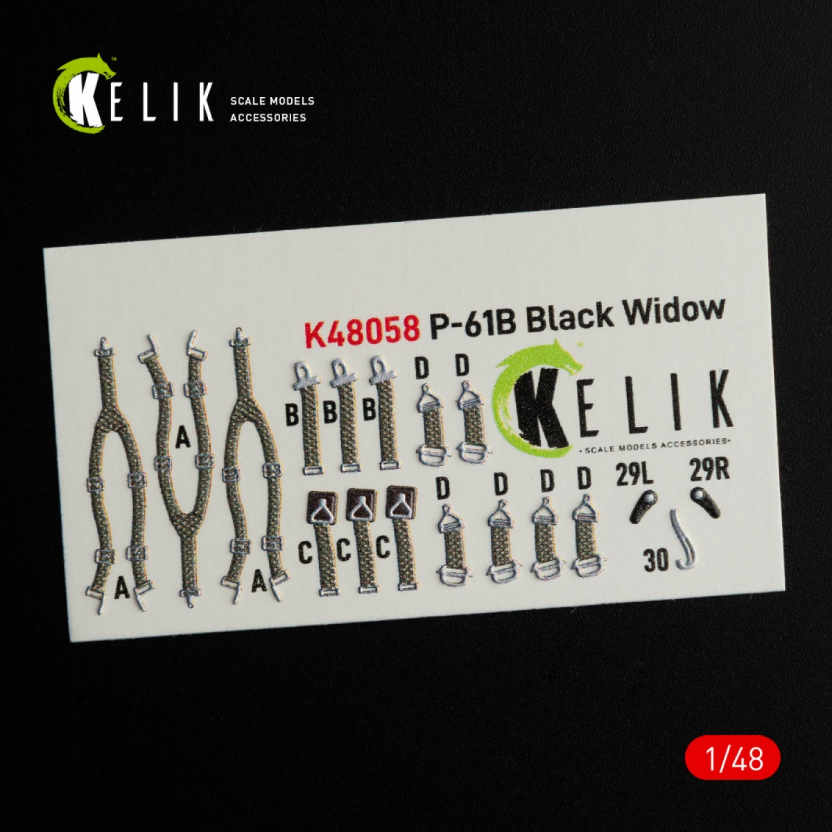 KELIK K48058 P-61B BLACK WIDOW INTERIOR 3D DECALS FOR GWH KIT 1/48 – zdjęcie 2