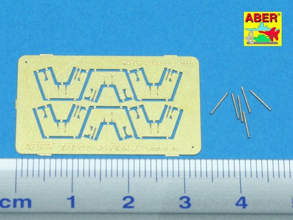 Aber 350L-46 Set of 6 pcs 4cm Flak 28 barrels with shields for German Navy 1/350 – zdjęcie 2