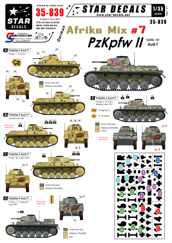Star Decals 35-839 German Afrika Mix #7 1/35