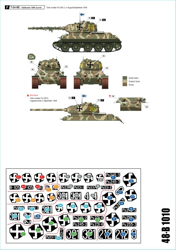 Star Decals 48-B1010 Finland WW2 # 2. T-34 m/1941, T-34 m/1943 and T-34-85 1/48 – image 2