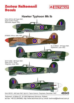 Techmod 48045 - Hawker Typhoon IB 1/48 – zdjęcie 2
