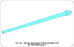 Aber 72L-38 7.5 cm KwK 44/1 L/70 german tank barrel for Panther F / 7.5 cm KwK 44/1 L/70 german tank barrel for Panther Ausf.F 1/72 – image 7