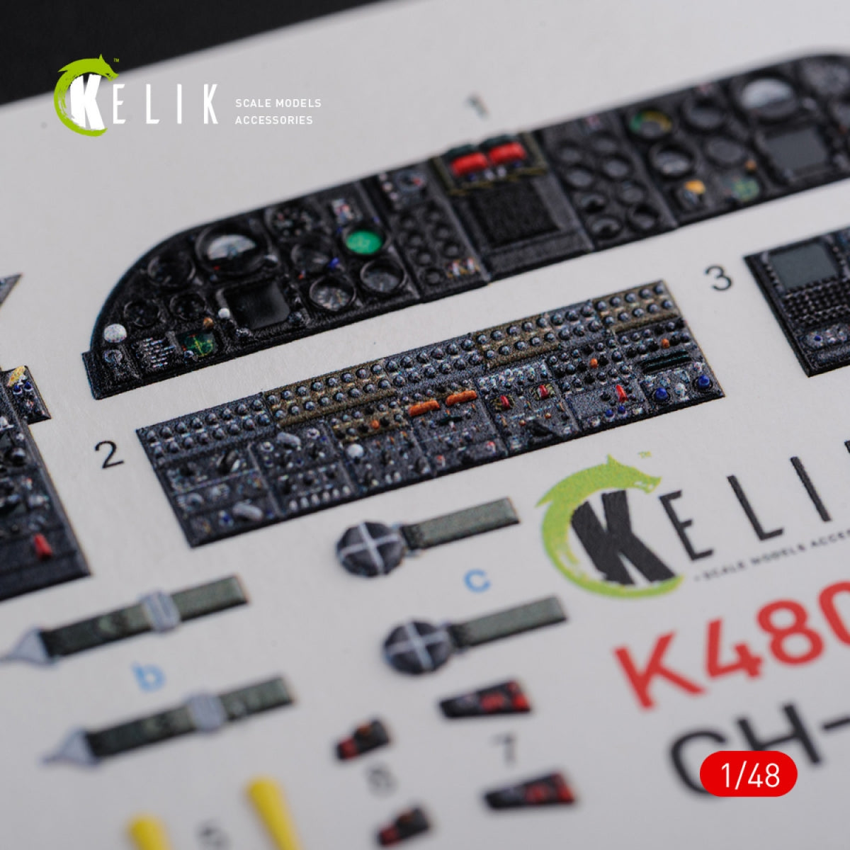 KELIK K48090 CH-46E interior 3D decals for Academy kit 1/72 – image 2