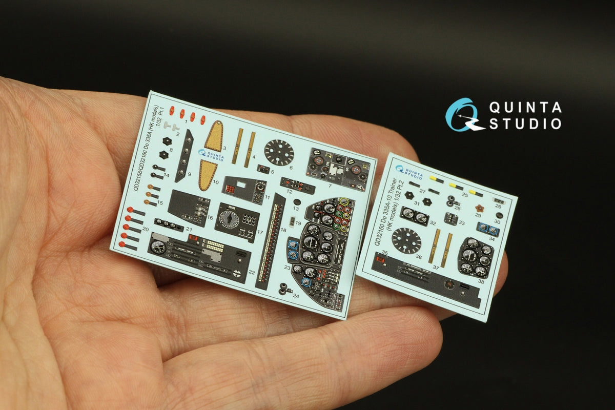 Quinta Studio QD32160 Do 335A-10 3D-Printed &amp;amp; coloured Interior on decal paper (HK models) 1/32 – immagine 6