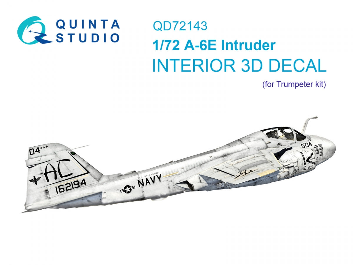 Quinta Studio QD72143 A-6E Intruder 3D-Printed colored Interior on decal paper (Trumpeter) 1/72