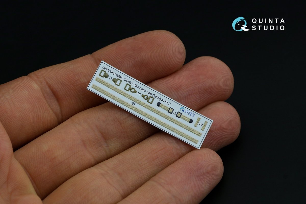 Quinta Studio QD35052 GMC CCKW 353 (open cab) 3D-Printed &amp;amp; coloured Interior on decal paper ( Tamiya ) 1/35 – zdjęcie 11