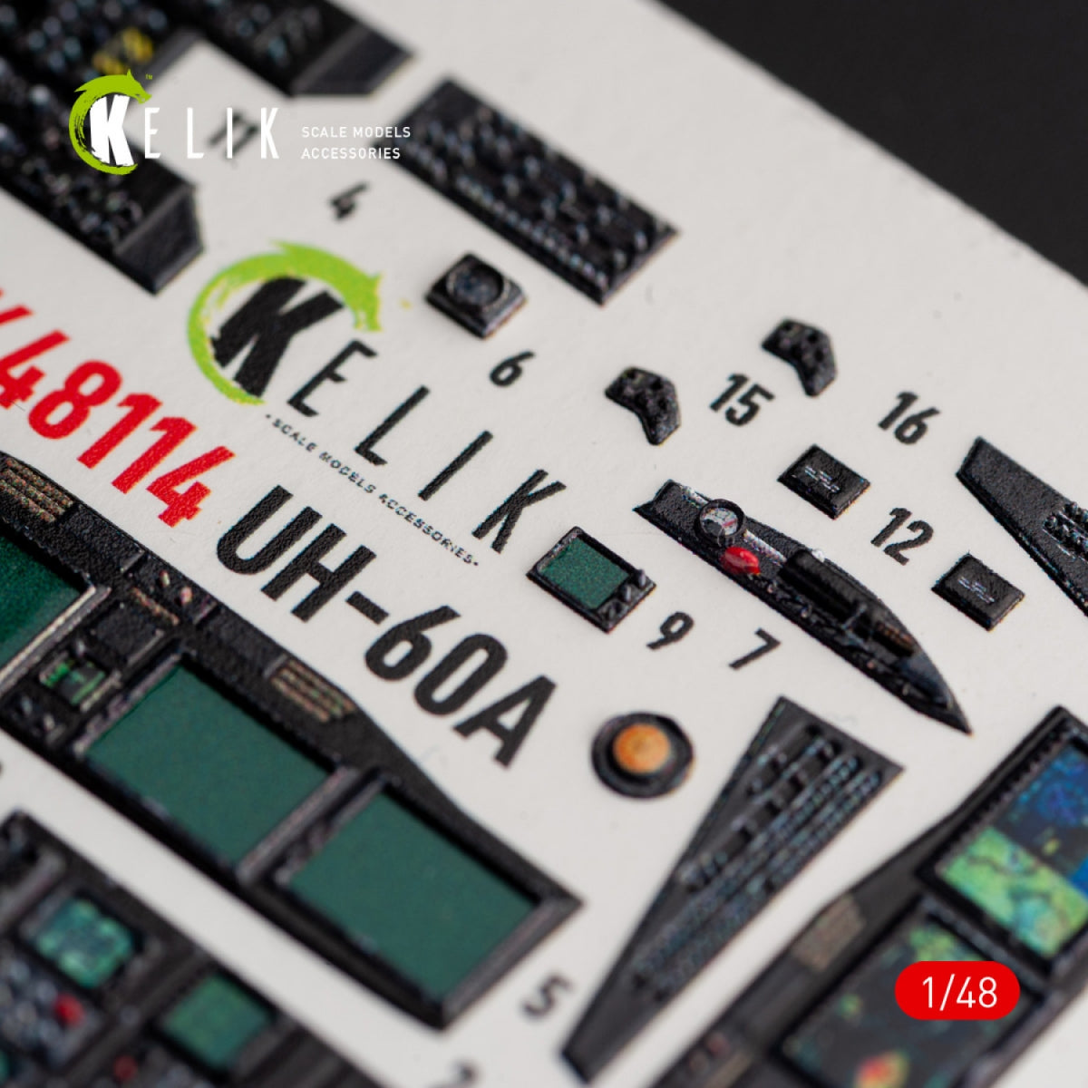 KELIK K48114 UH-60A Black Hawk - Type 2 &amp;quot;Defense Intelligence of Ukraine&amp;quot; interior 3D decals for ICM kit 1/48 – image 9