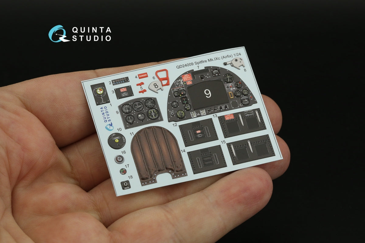 Quinta Studio QD24009 Spitfire Mk.IXc 3D-Printed &amp;amp; coloured Interior on decal paper (Airfix) 1/24 – zdjęcie 10