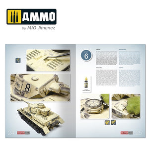 AMMO of Mig Jimenez 6602 SOLUTION BOOK 19 - How to Paint WWII German D.A.K .Vehicles (English, Castellano, Francais, Deutsch) – zdjęcie 4