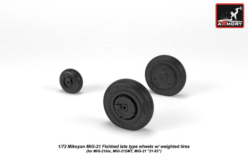 Armory Models AW72050 Mikoyan MiG-21 Fishbed wheels w/ weighted tires, late 1/72 – zdjęcie 4