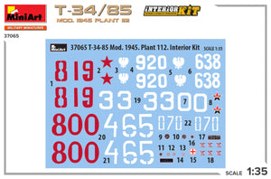 MiniArt 37065 T-34/85 MOD. 1945. PLANT 112. INTERIOR KIT 1/35 – image 2