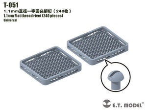 Rivet à filetage plat ET modèle T-051 1,1 mm (240 pièces) (rivets)