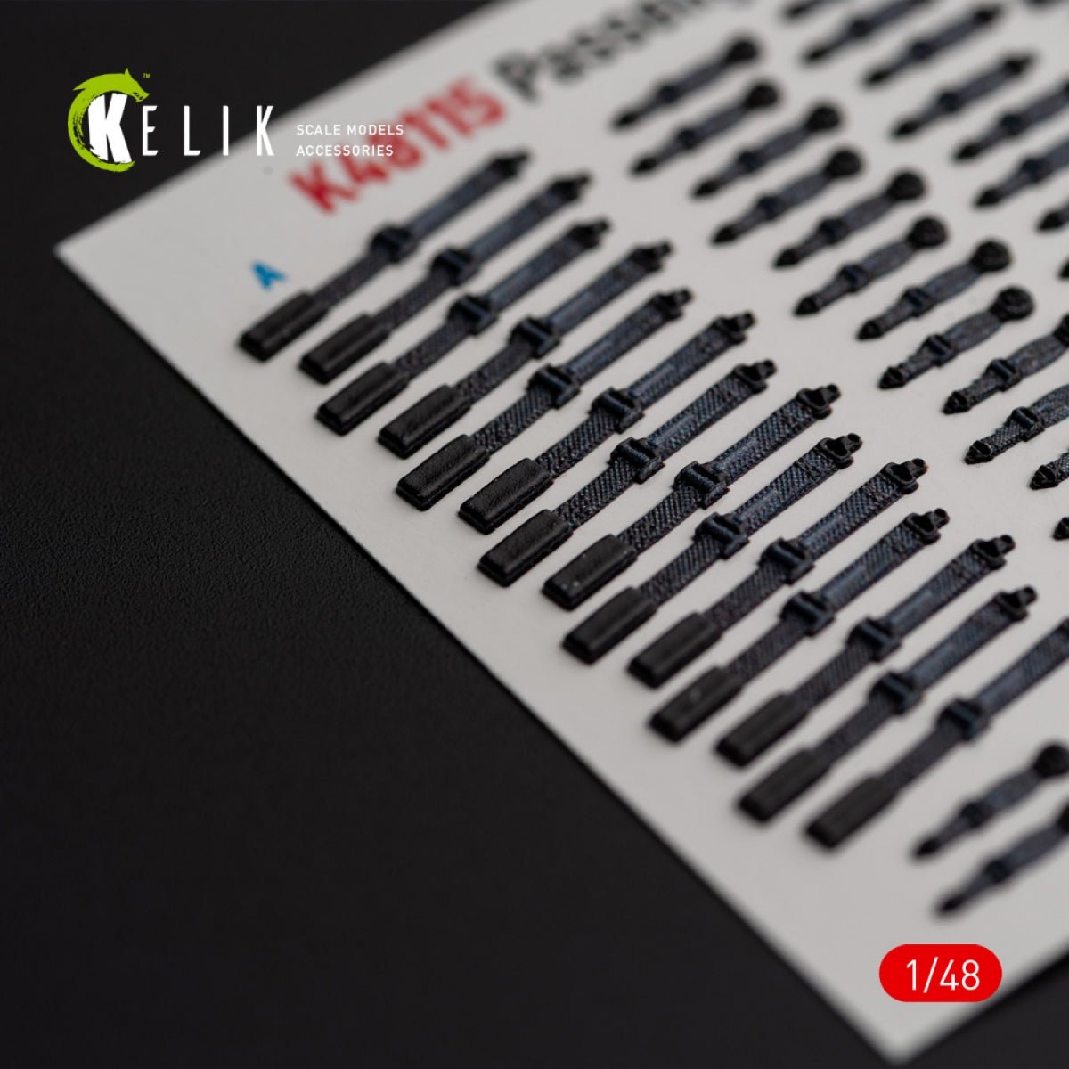 KELIK K48115 Passenger Seat Belts for MH-60/UH-60 Black Hawk - interior 3D decals for ICM kit 1/48 – image 3