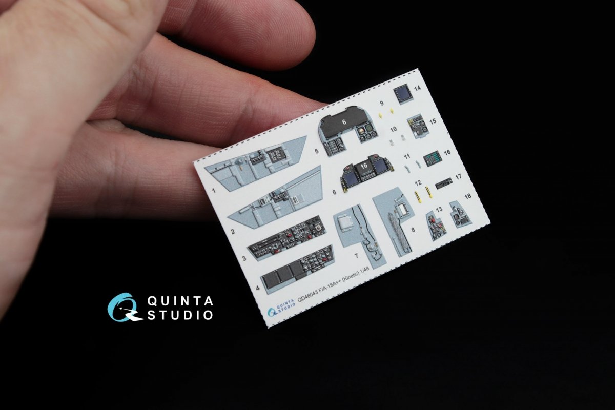 Quinta Studio QD48043 F/A-18 A++ 3D-Printed &amp;amp; coloured Interior on decal paper (for Kinetic) 1/48 – zdjęcie 2