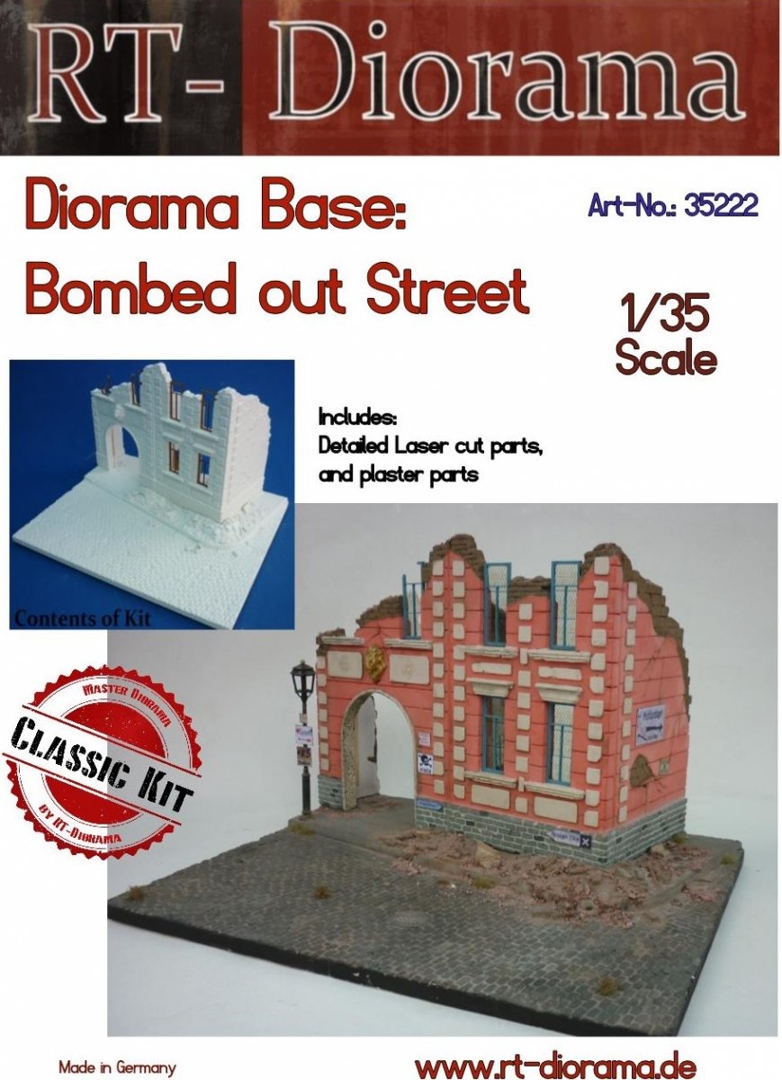 RT-Diorama 35222 Diorama-Base: "Bombed out Street" 1/35